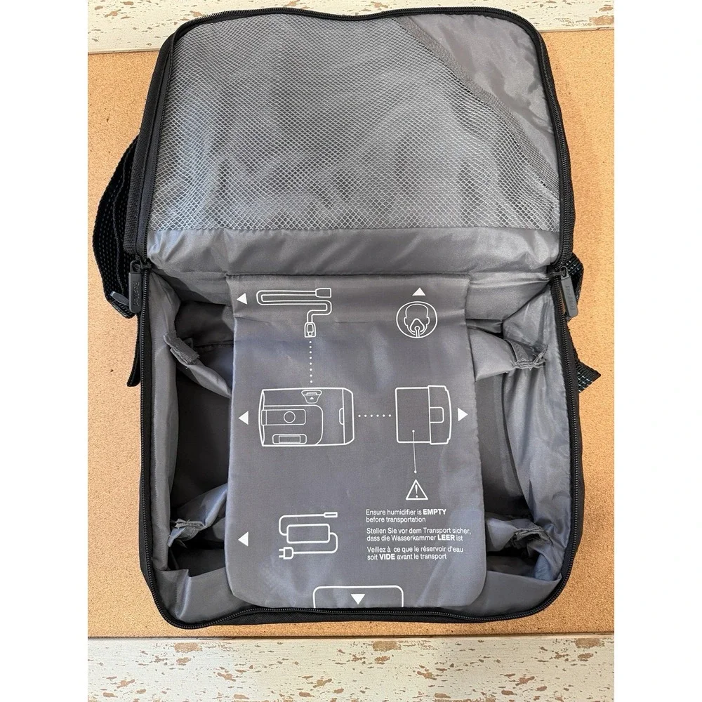 NEW ResMed AirSense 11 Padded CPAP Carry Case Gray Travel Bag Strap